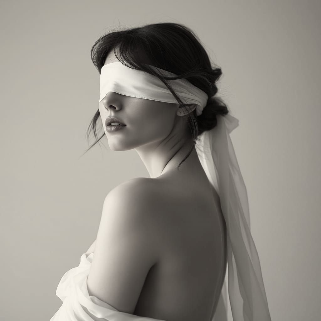 Elegant Blindfolded Woman in Fine Art Photography
