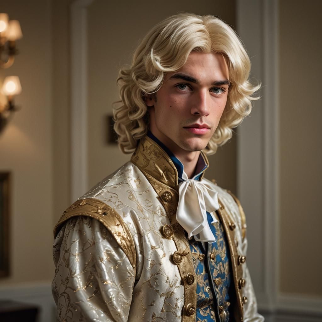 Elegant Colonial Ball Gown Portrait in Soft Focus