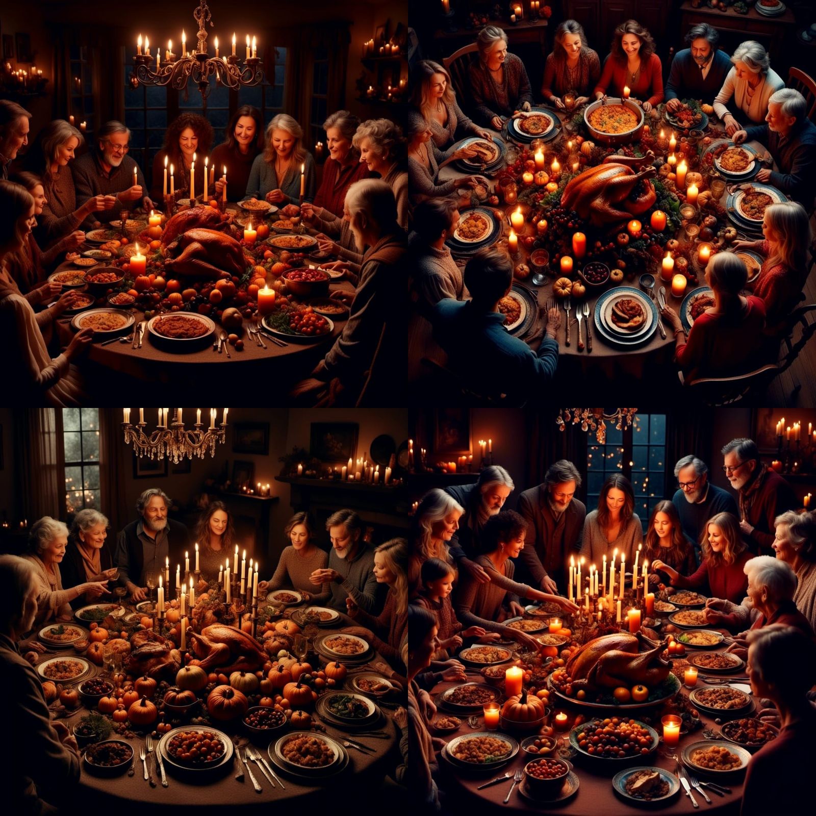 Thanksgiving Dinner: Family, Love, and Candlelight