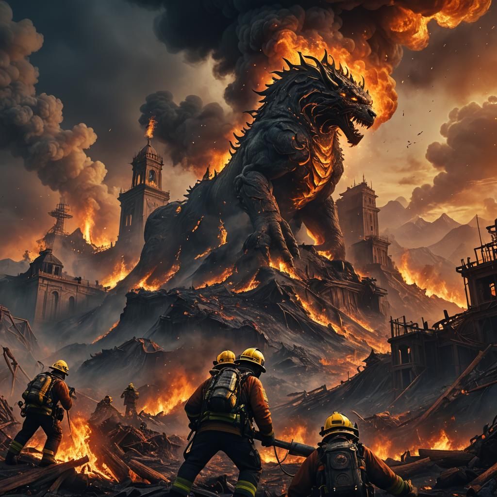 Inferno: Firefighters Versus Mountain Fire in Matte Painting