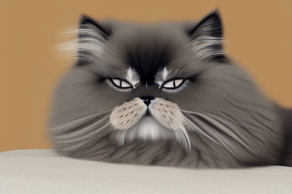 Sleeping Persian Cat in Photorealistic Detail