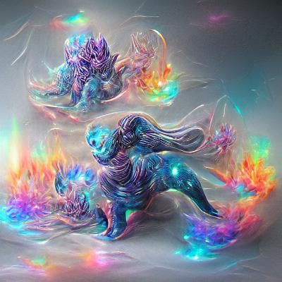 Cosmic Elementals: Holographic Astral Illustration