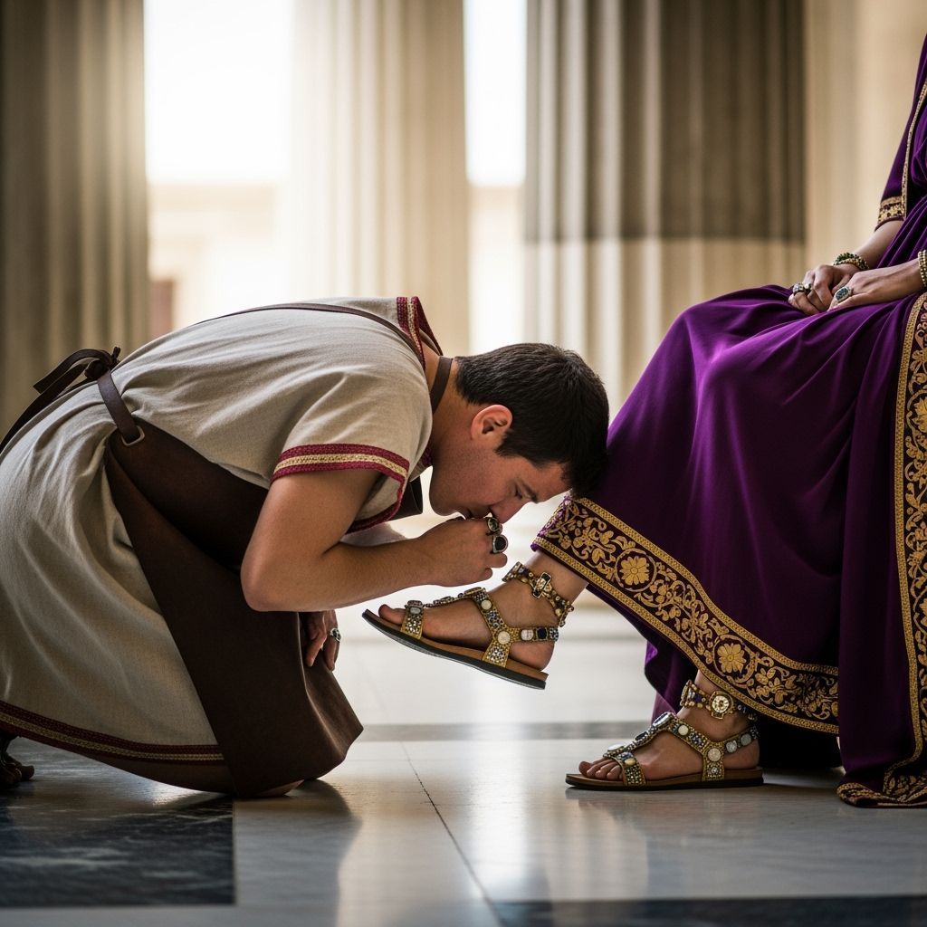 Roman Servant Pays Homage to Empress