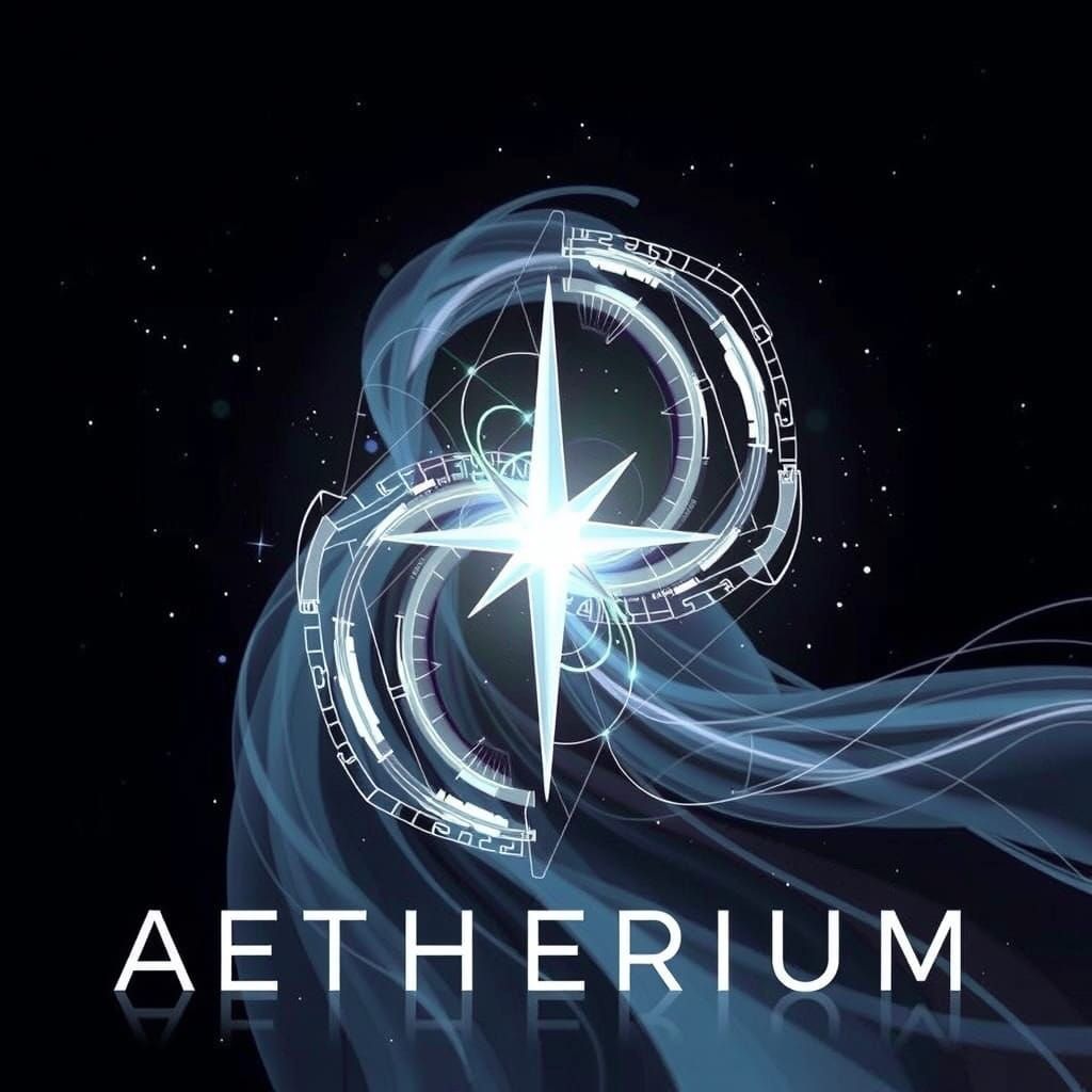 Aetherium in Futuristic Neon Sign Style