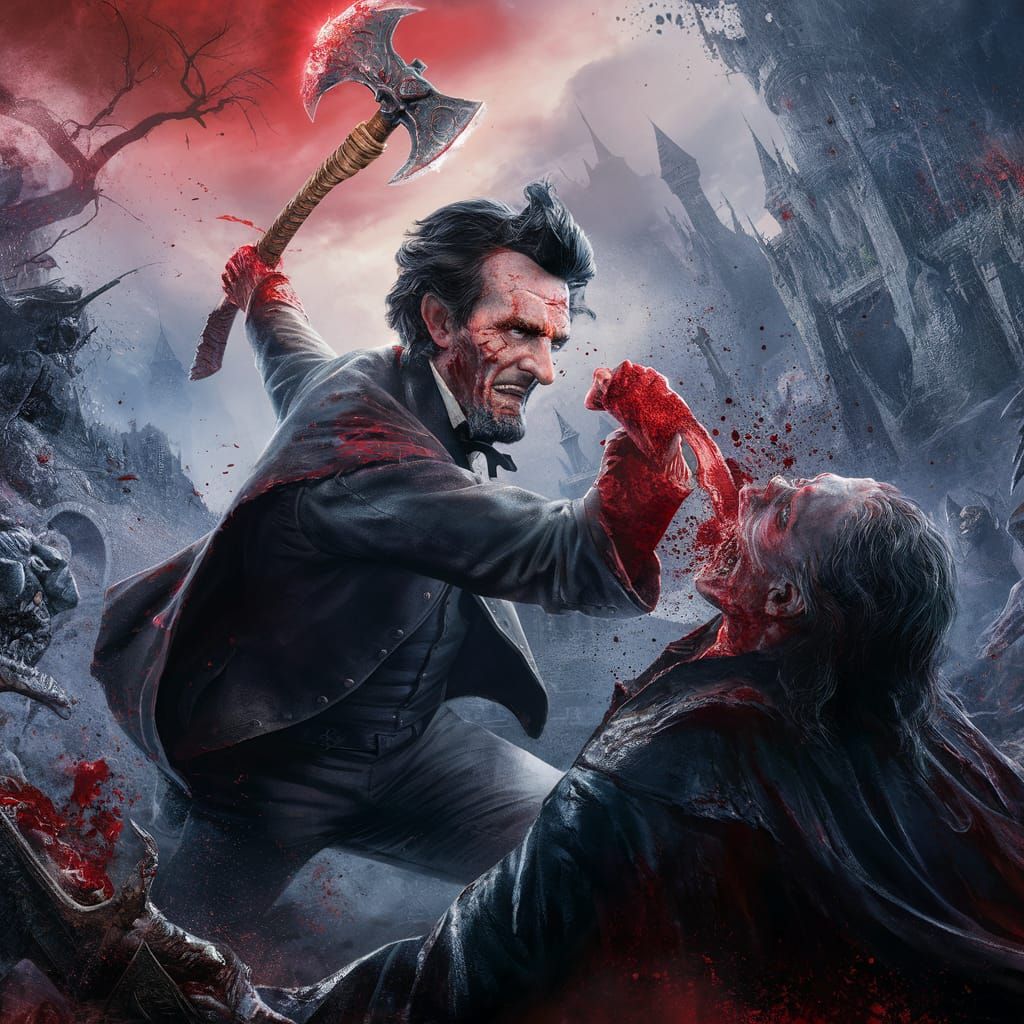 Abraham Lincoln Vampire Hunter with Battle Axe