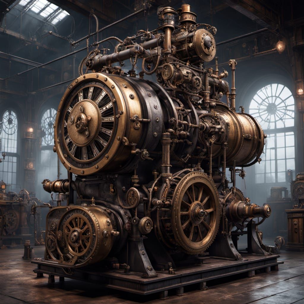 Ghostly Figure Possesses Steampunk Engine in Workshop