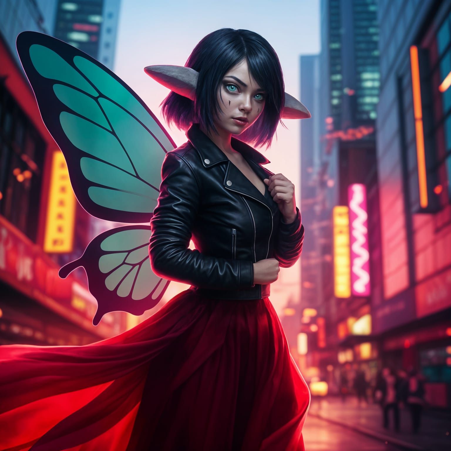 Dustox Pokemon Hybrid: Stunning Human Girl Portrait