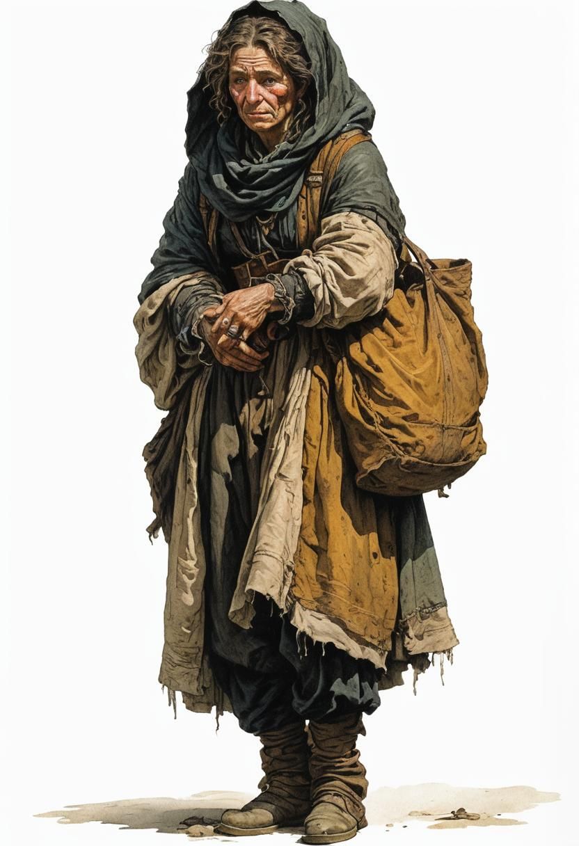 17th Century French Beggar: Cinematic Illustration