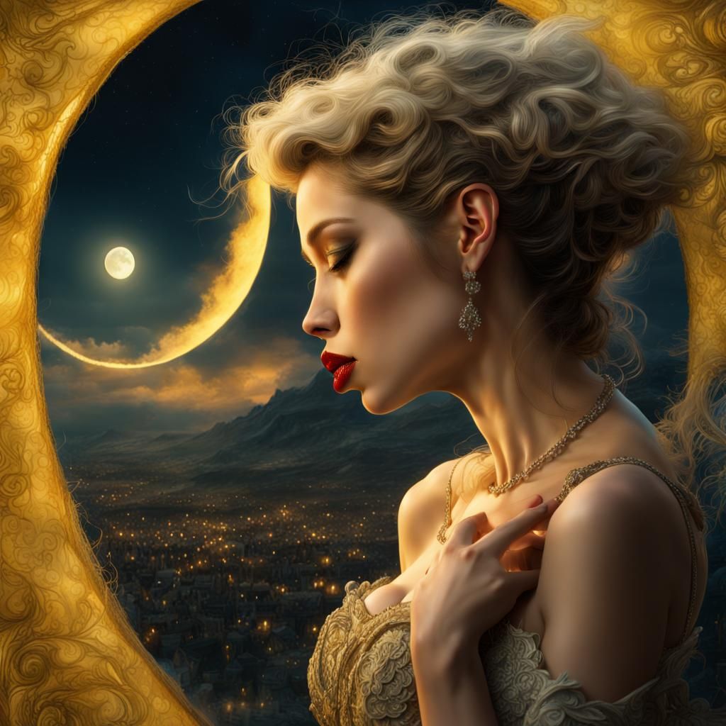 Fairy Kisses the Moon: A Digital Matte Painting