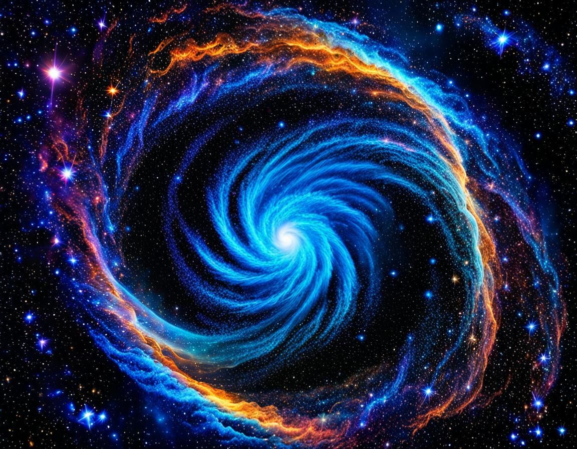 Great Blue Star in Galactic Stellar Scene