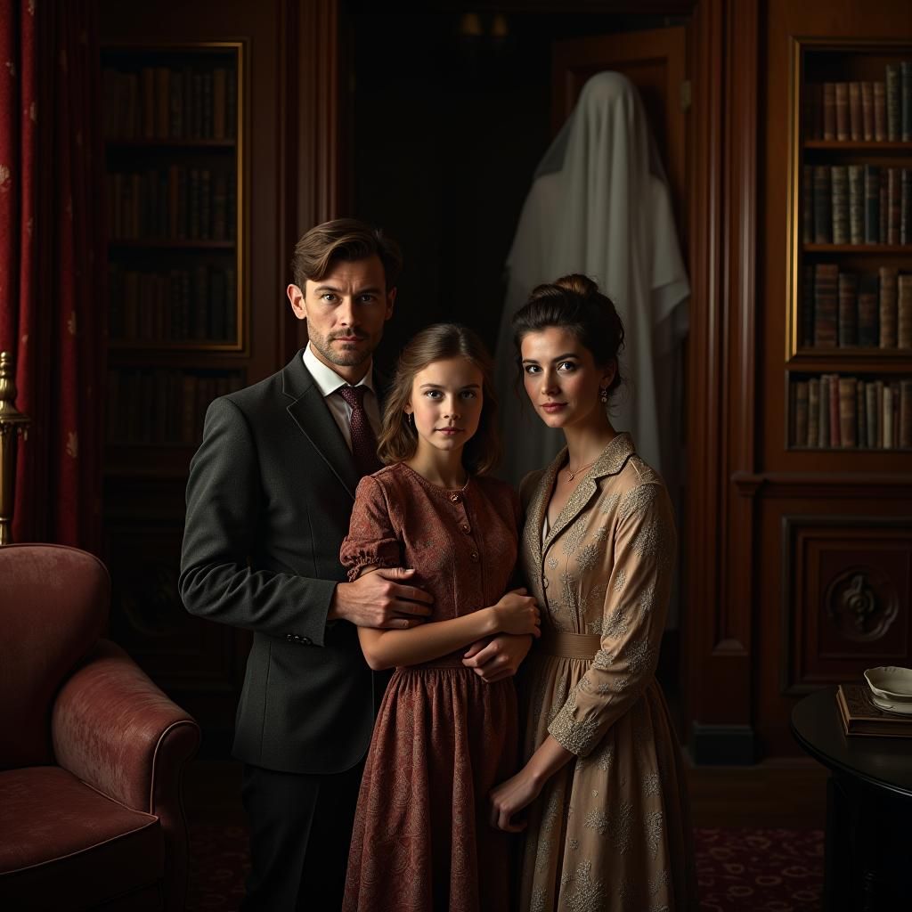 Family Portrait with Ghost in Dutch Master Style