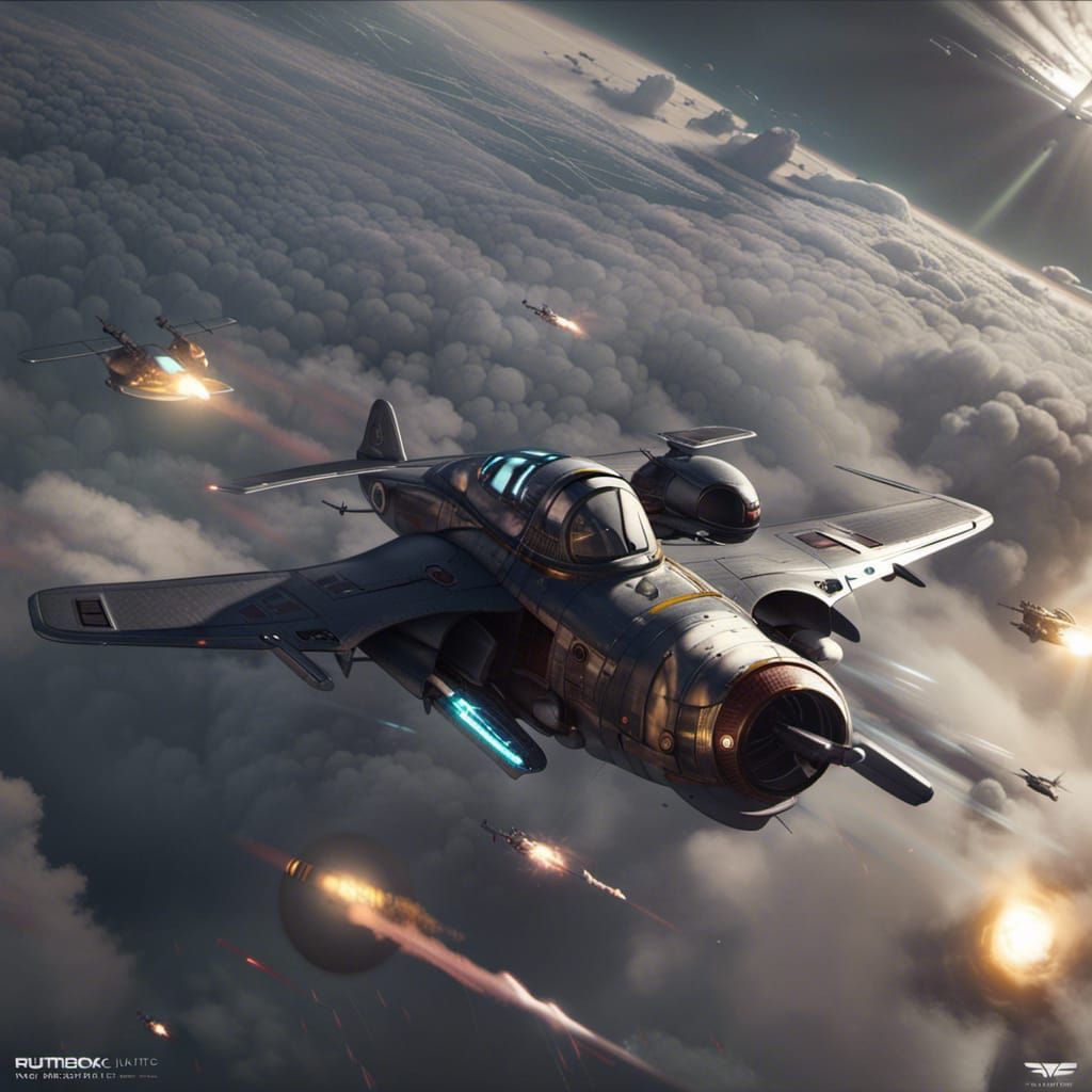 Futuristic Zero Fighter Plane in Dark Fantasy Art