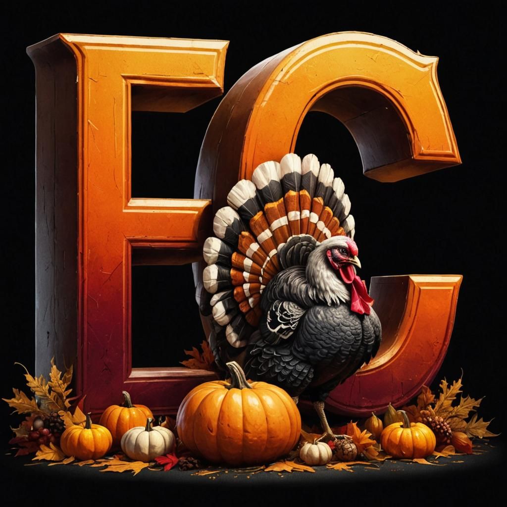 Thanksgiving Artwork: 3D Letters with Turkey and Pumpkin