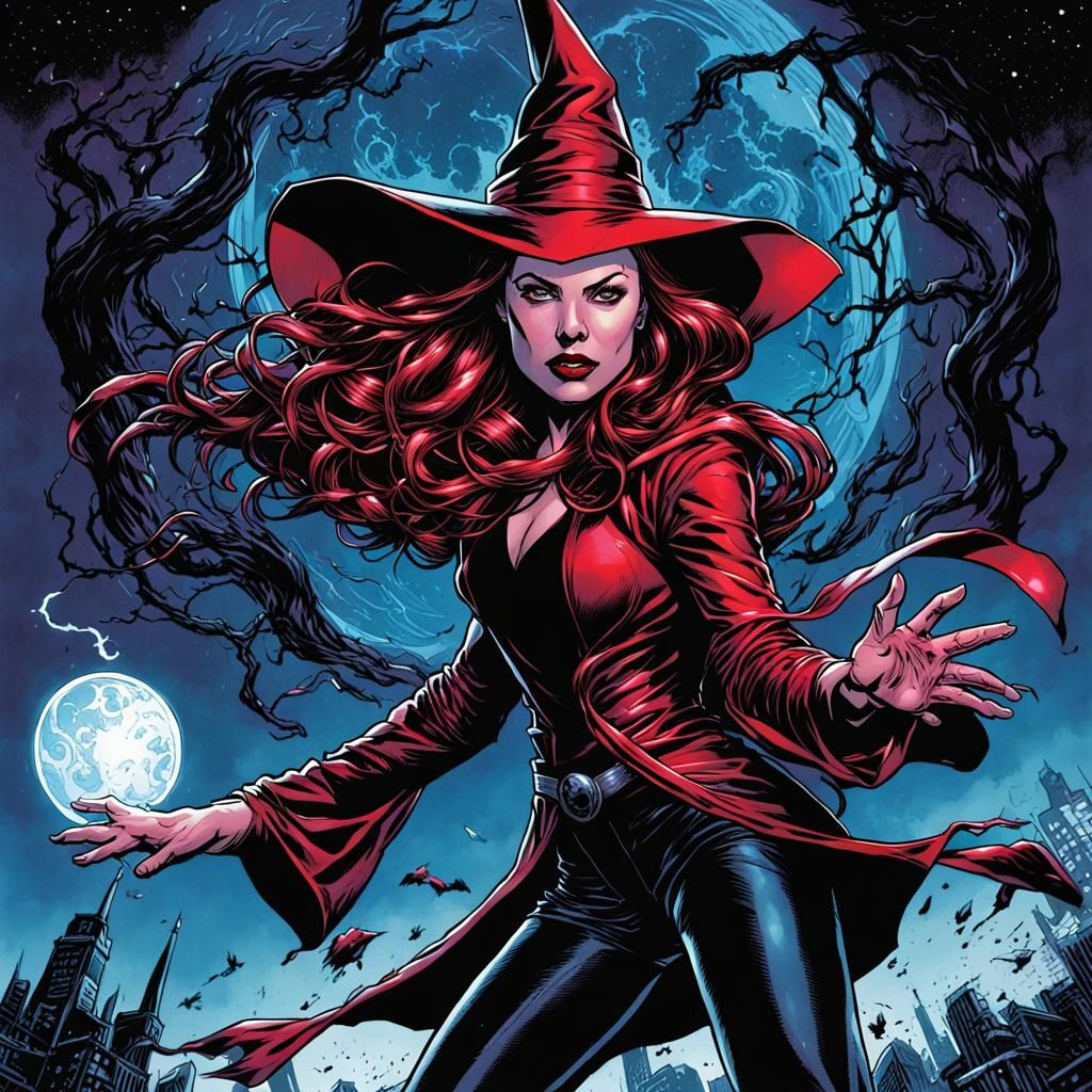 Scarlet Witch Comic Book Art Illustration