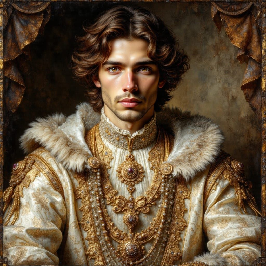 16th Century Man in Tudor Finery as Digital Painting