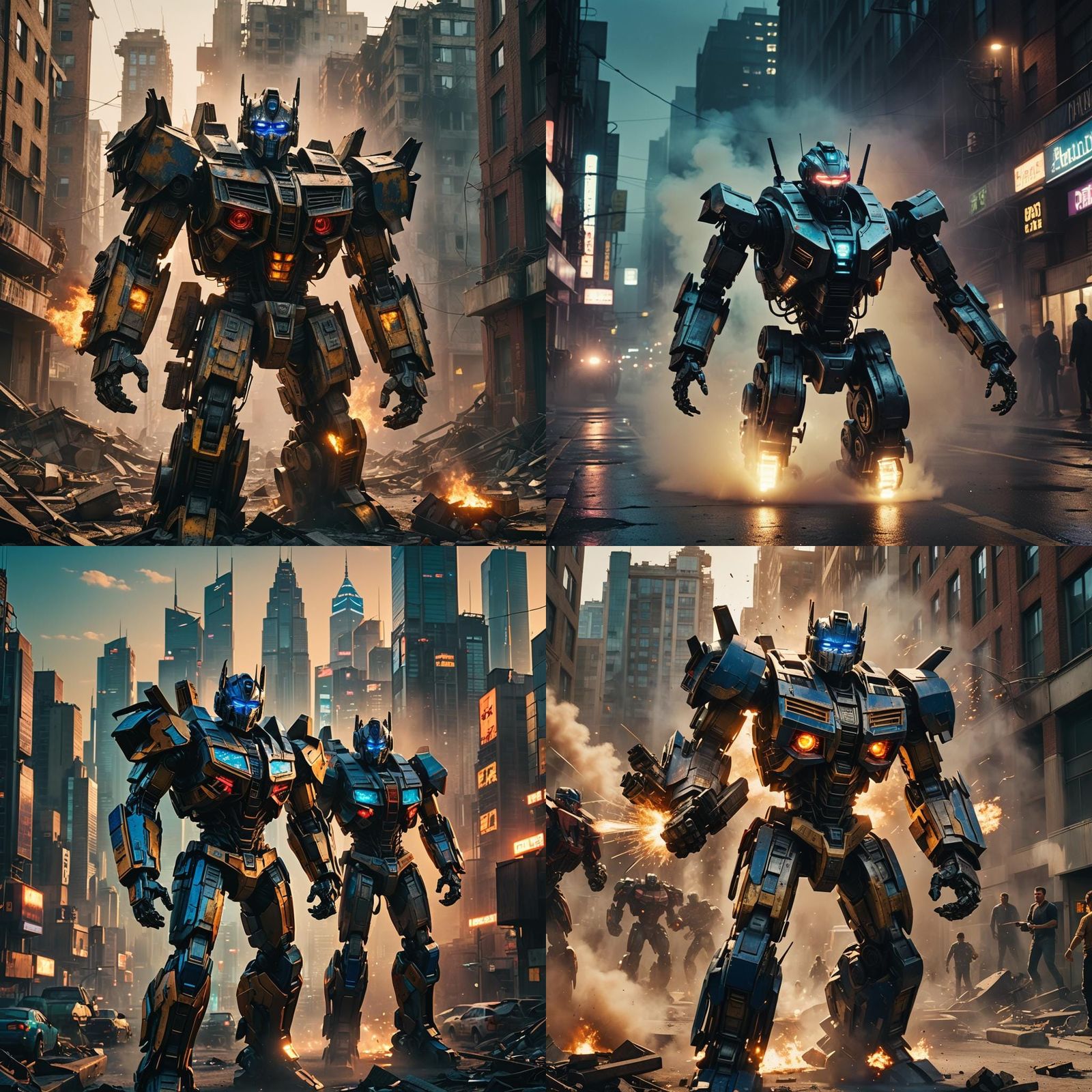 Dramatic Transformers Live-Action Cinematic Film Still