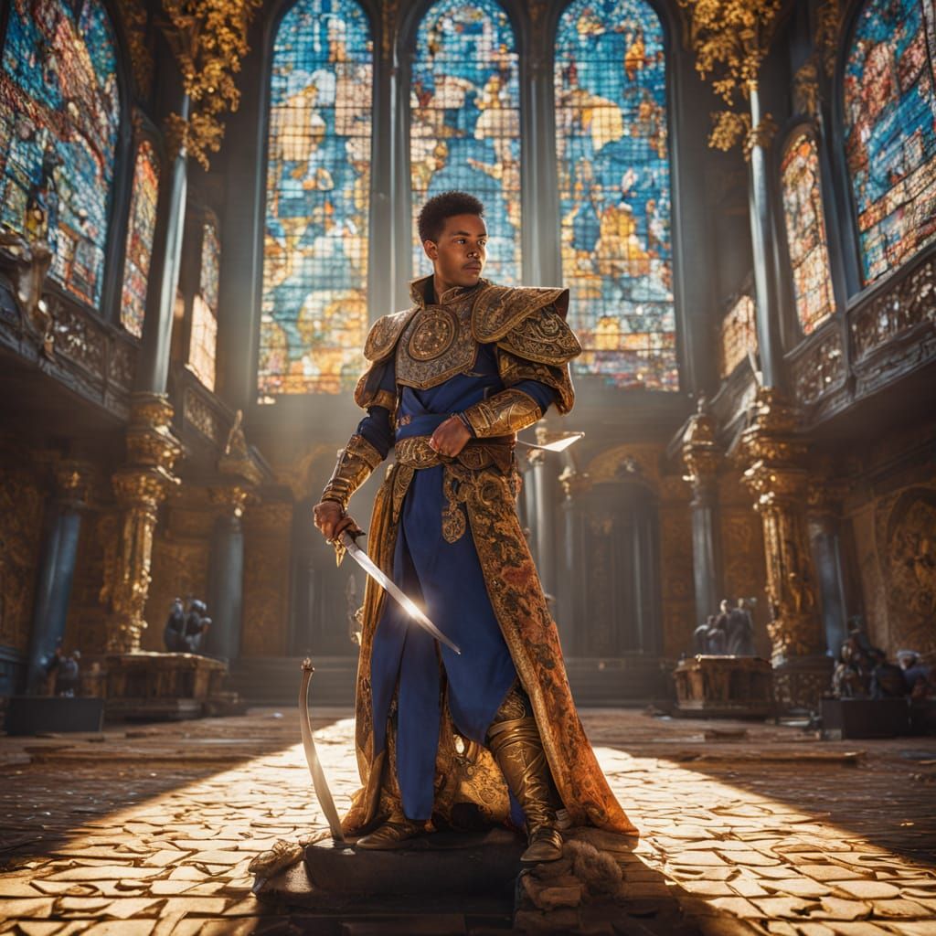 Regal Annunaki Noble in Opulent Baroque Splendor