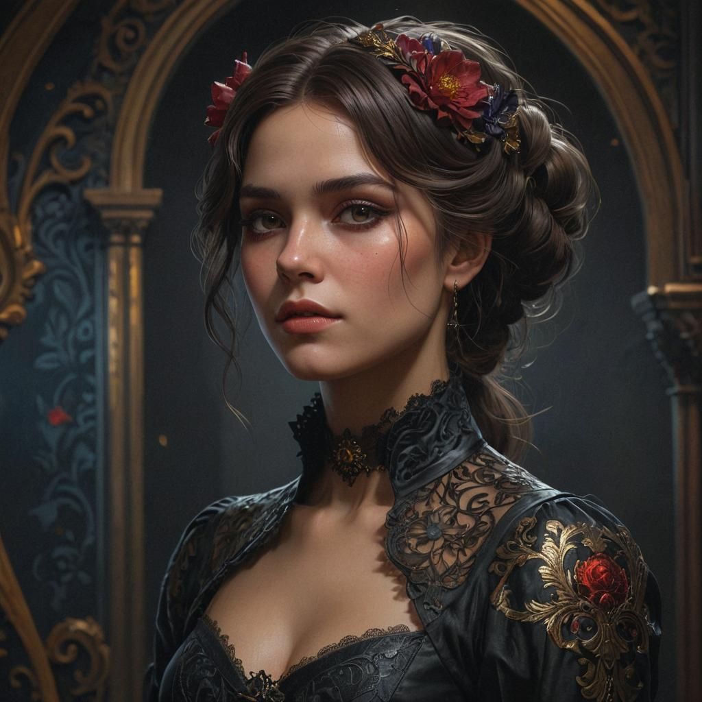 Victorian Gothic Portrait in Striking Detail