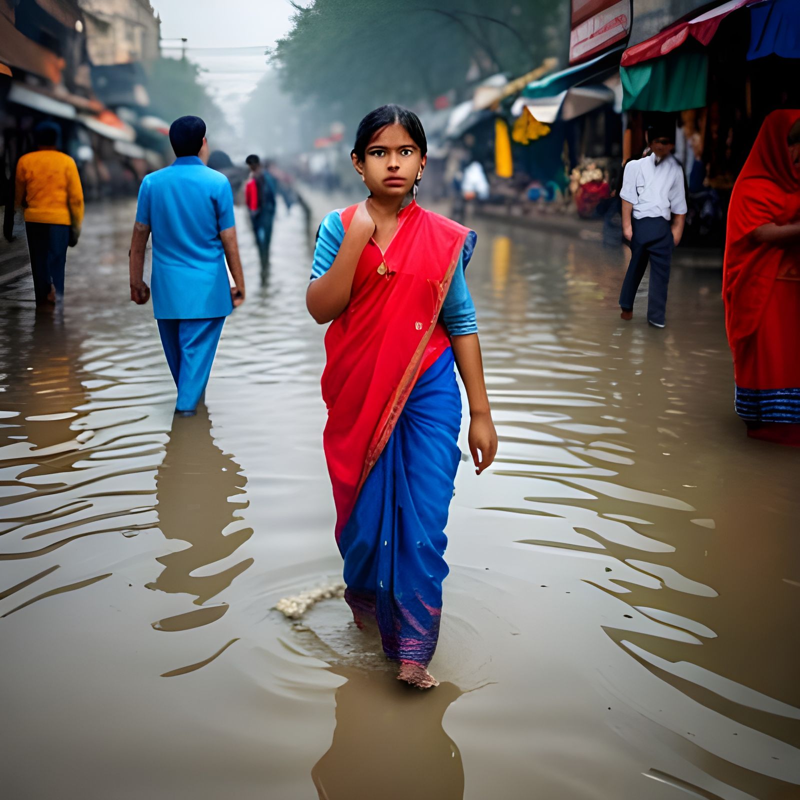 Indian girl in Delhi street