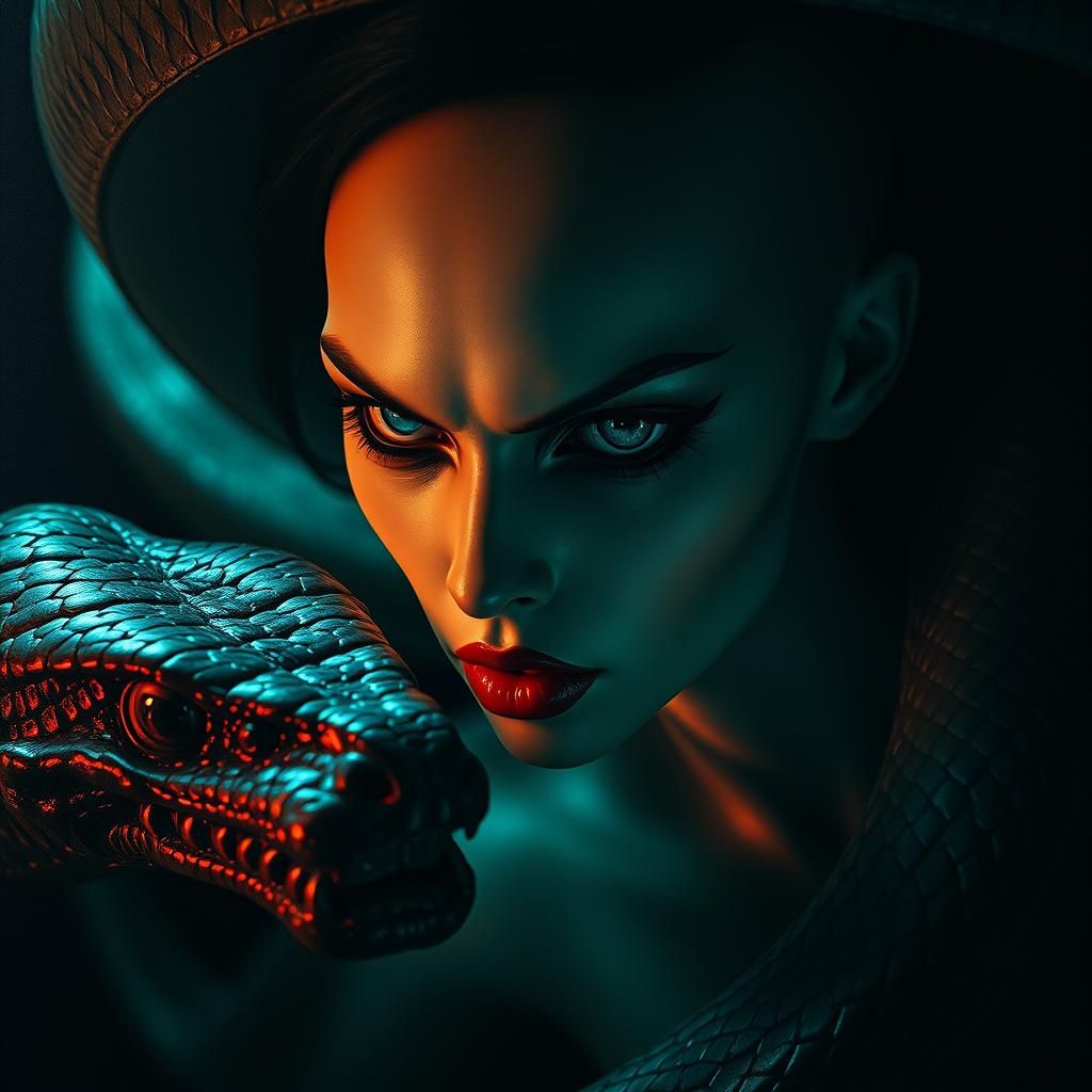 Otherworldly Mother Floats Amidst Alien Snake