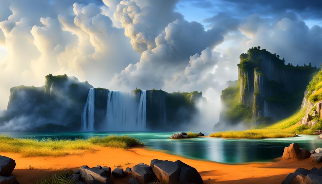 Waterfalls [Digital Speed-Painting SDXL]