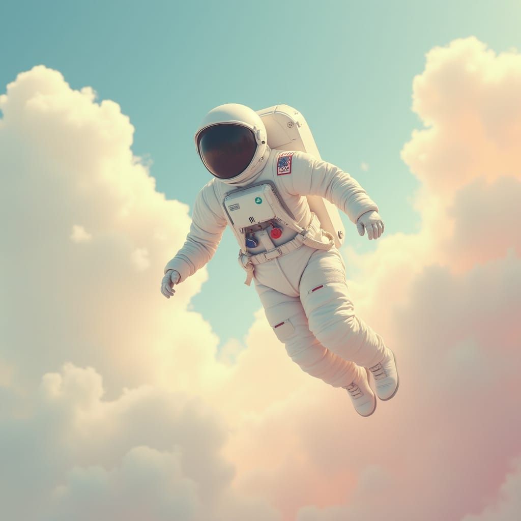 Astronaut in Ethereal Cloudscape