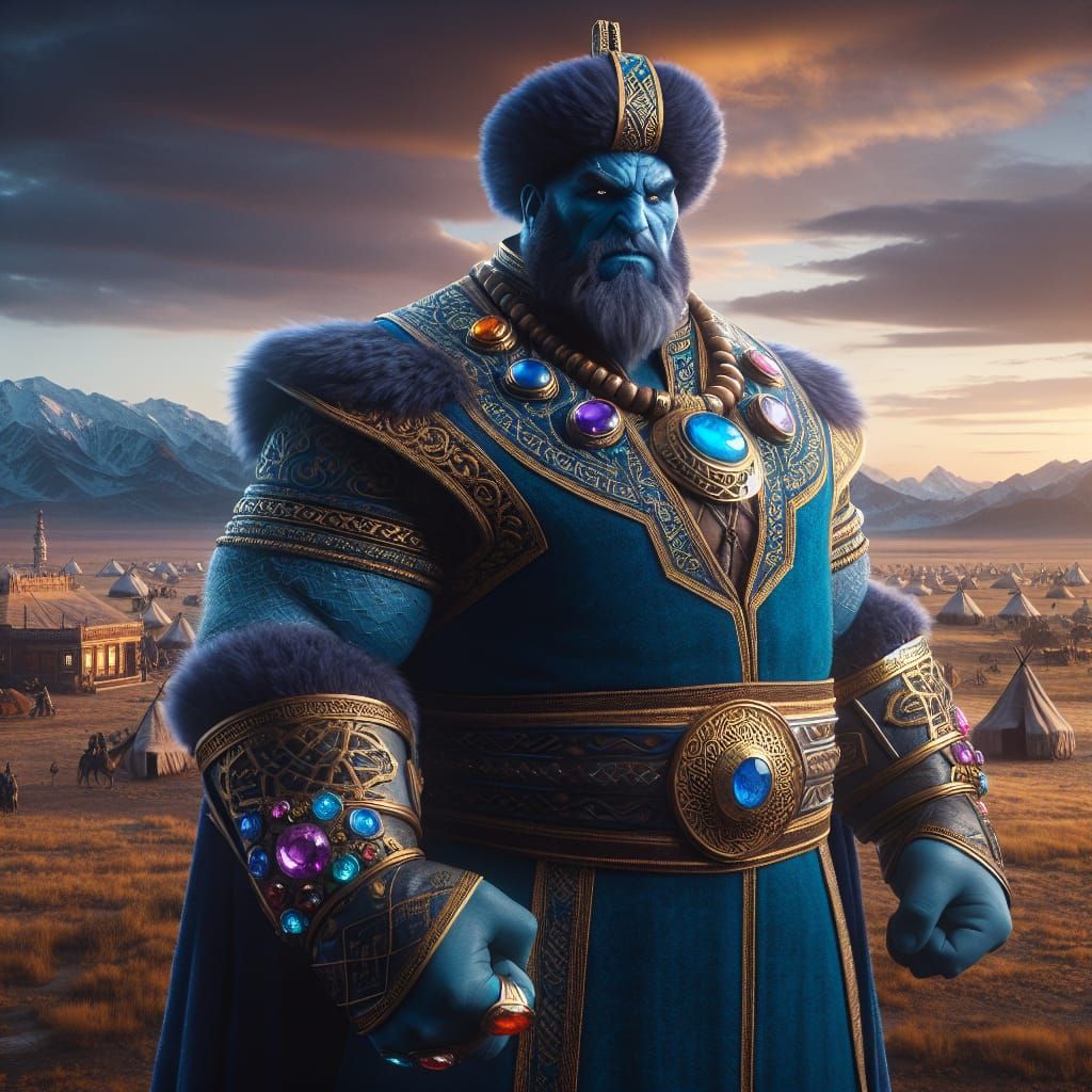 Kazakh Warrior: Fictional Character in Traditional Attire