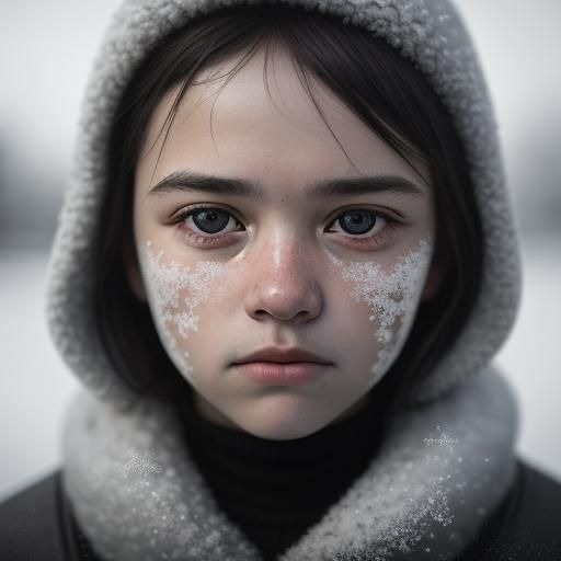 Frosted Object in the Past: Close-Up Portrait