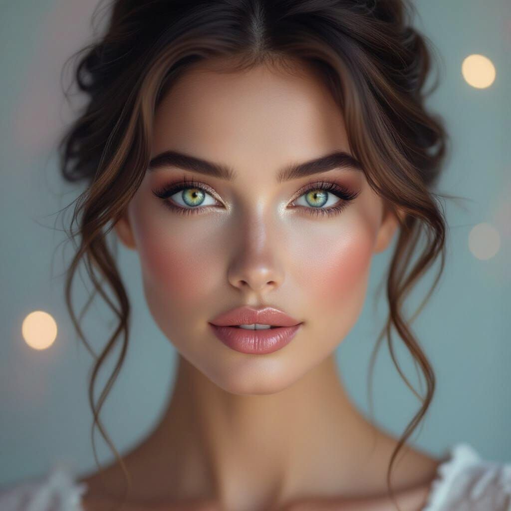 Woman with Luminous Skin in Hyperrealistic Digital Art