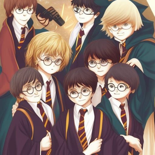 Chibi Anime Harry Potter in Manga Style