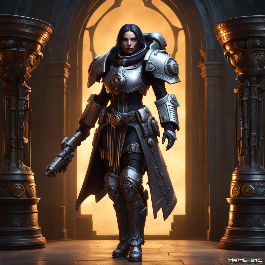 Warhammer 40K Psyker in Hyperrealistic Style