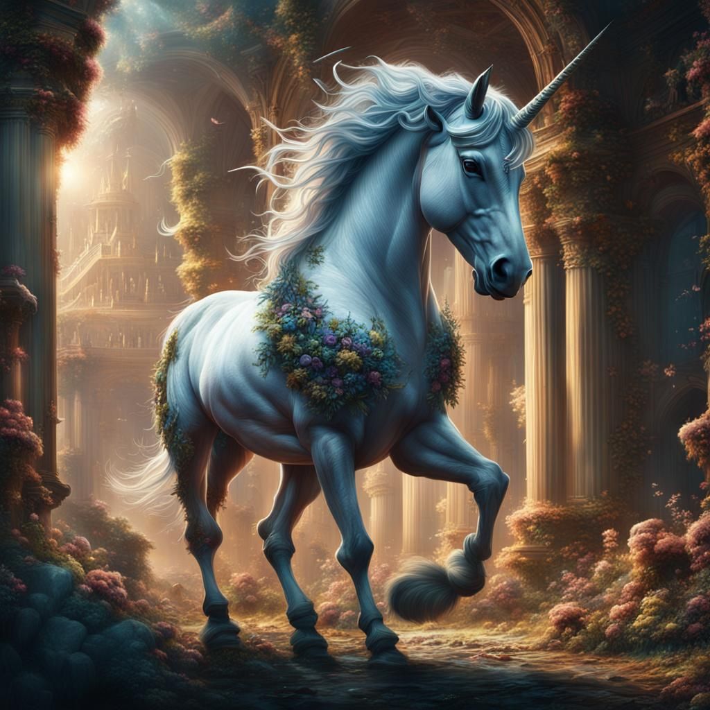 Epic Unicorn in a Dramatic Digital Painting