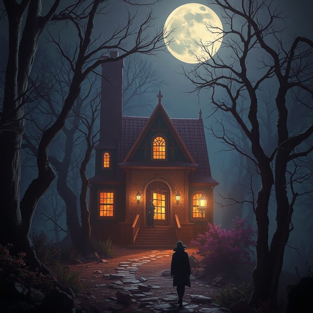 Phantom Listeners in Moonlight: Dark Fantasy Concept Art