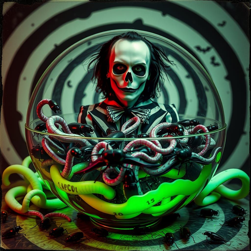 Beetlejuice's Grungy, Surreal Midnight Snack Portrait