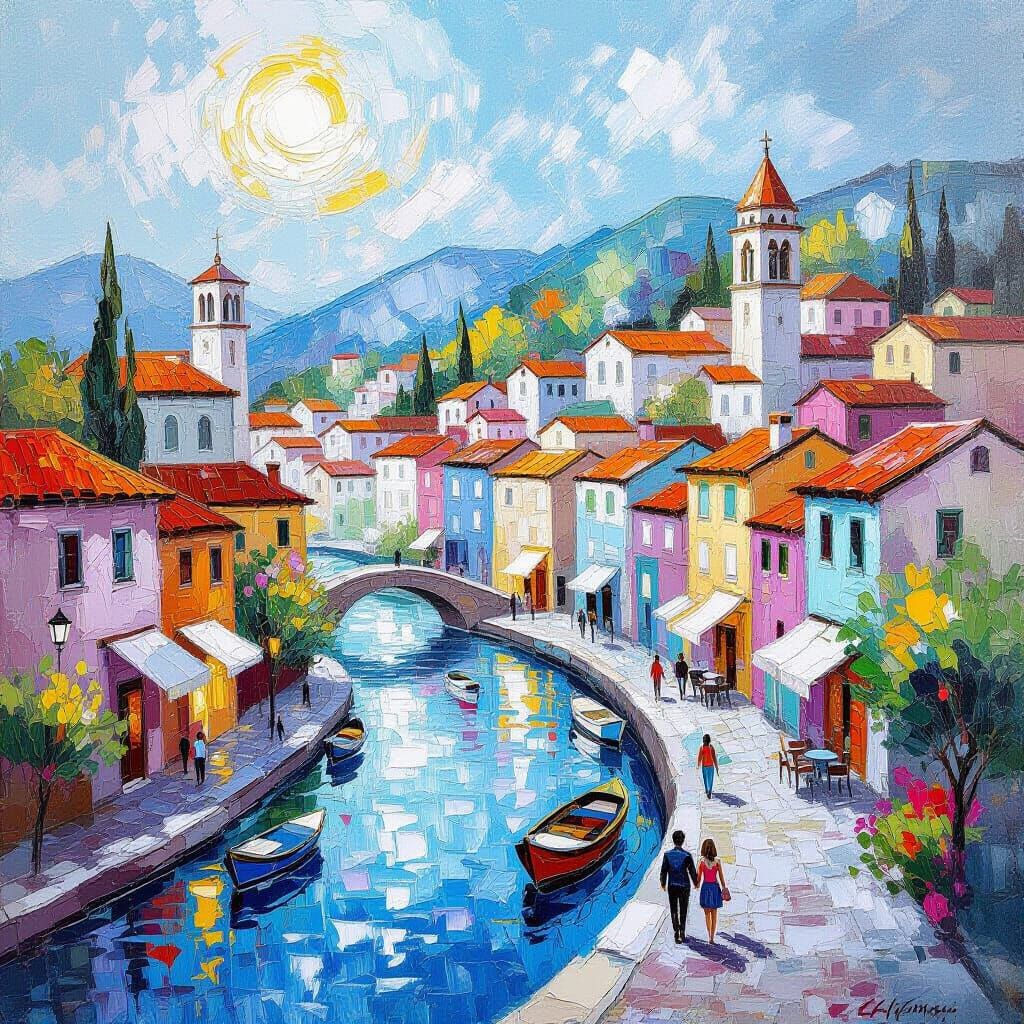 Abstract Candy City in Complementary Colors