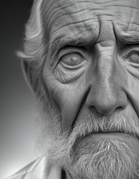 Old Man with Galaxy Eyes: Sinister Portrait