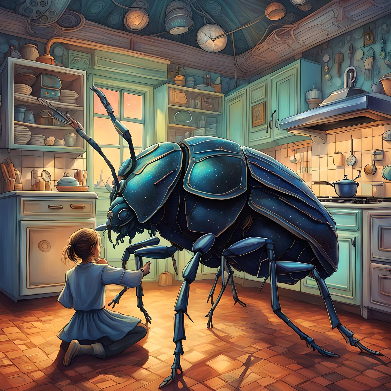 Kafka's Metamorphosis: A Cosmic Illustration