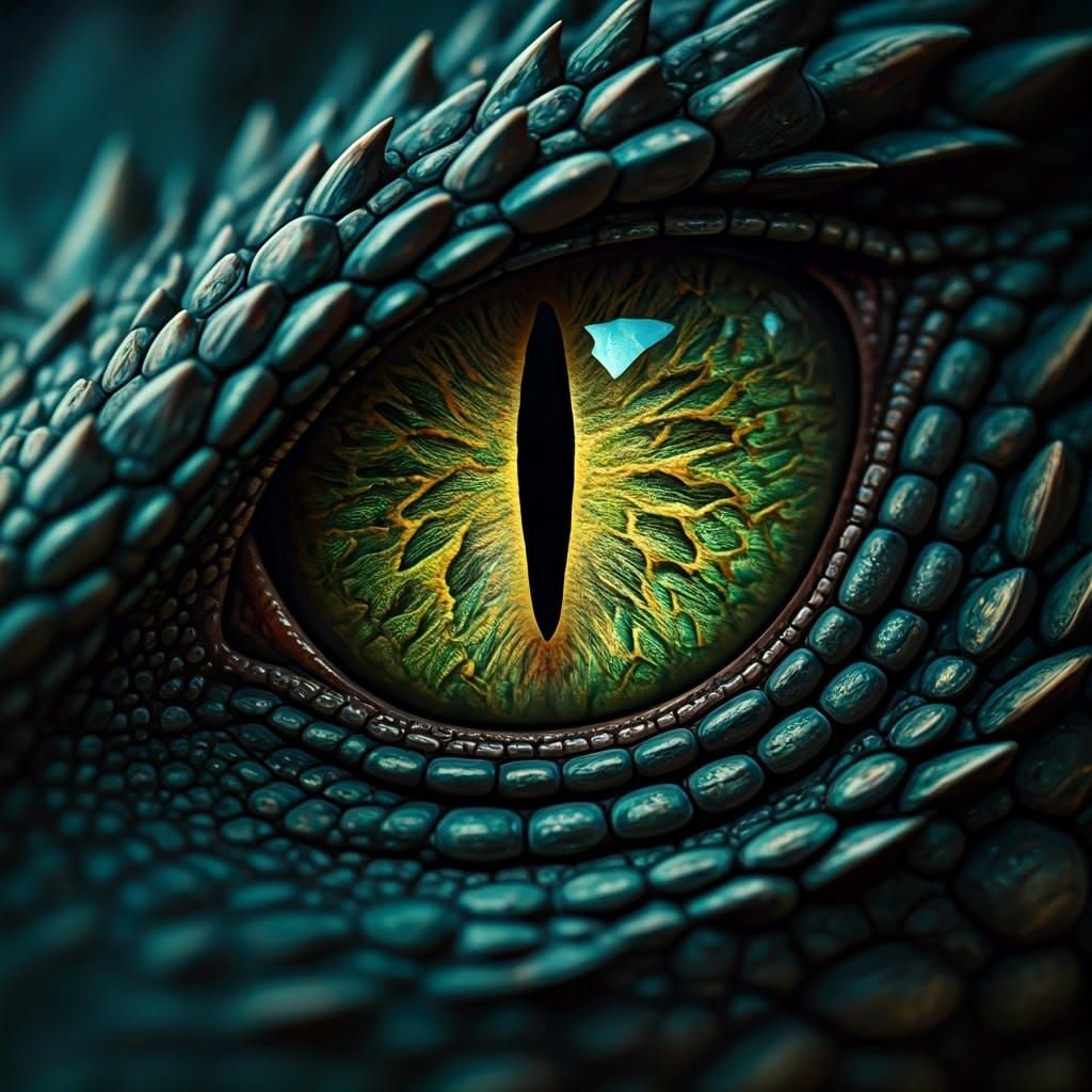 Iridescent Dragon Eyes in Epic Fantasy Style