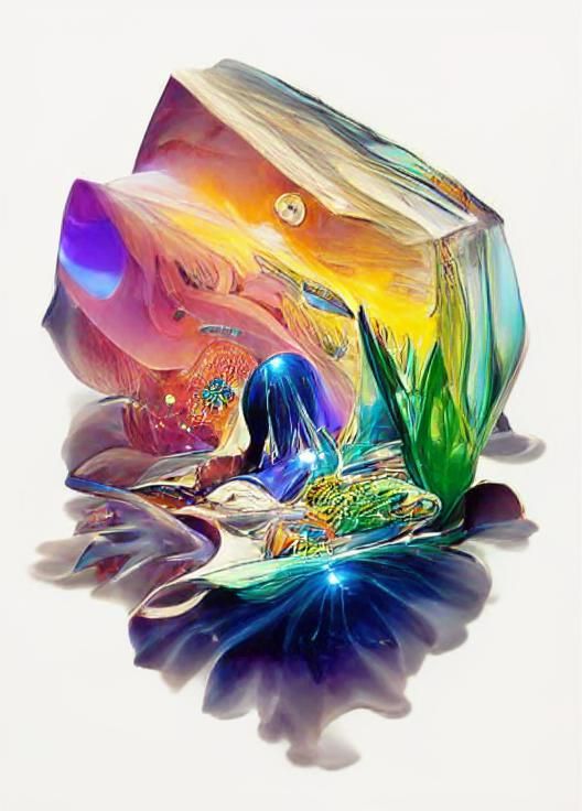 Moonlit Desert Landscape with Cactus in Ethereal Style