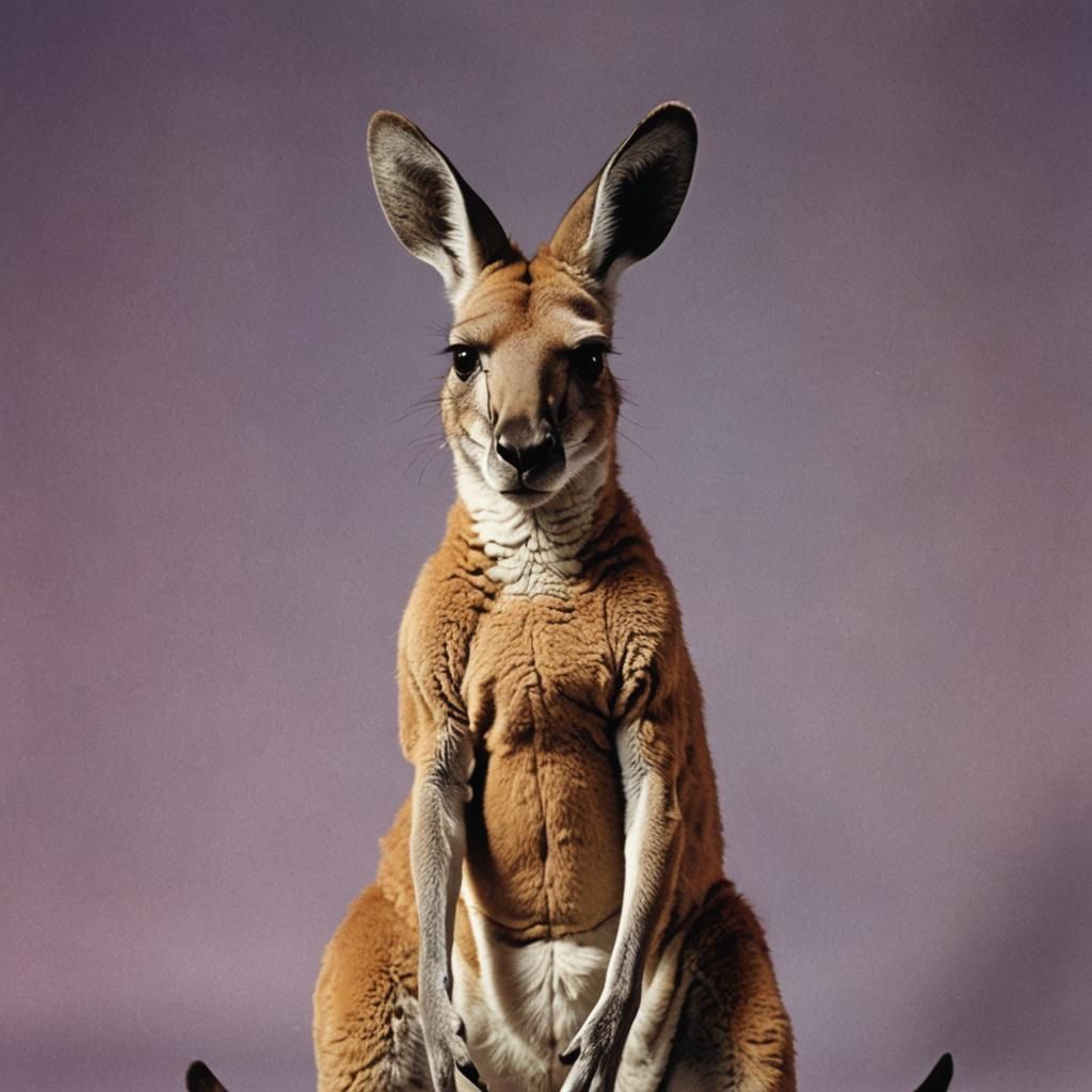 80s New Wave Kangaroo Portrait