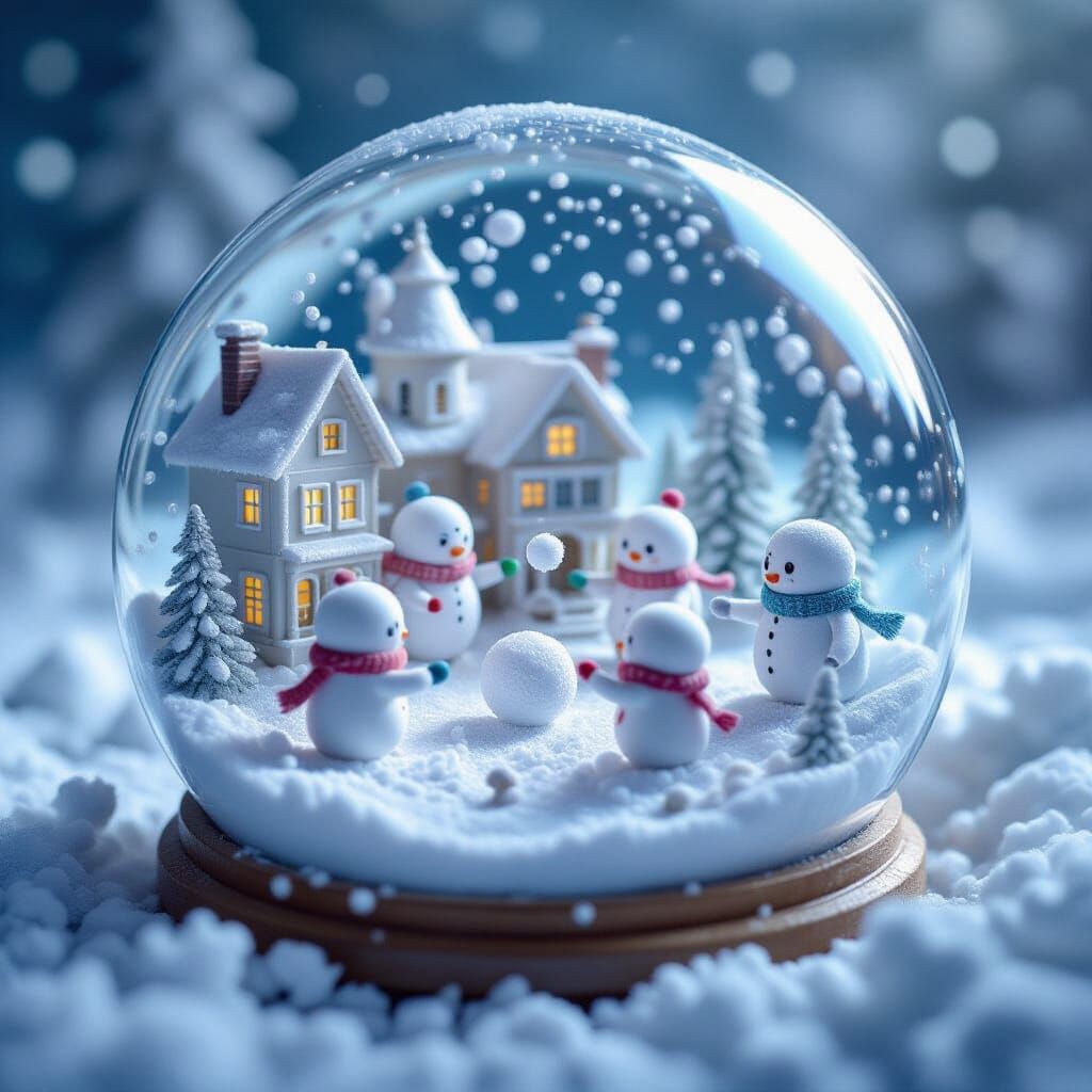 Microscopic Bacterial Village Snow Globe Diorama