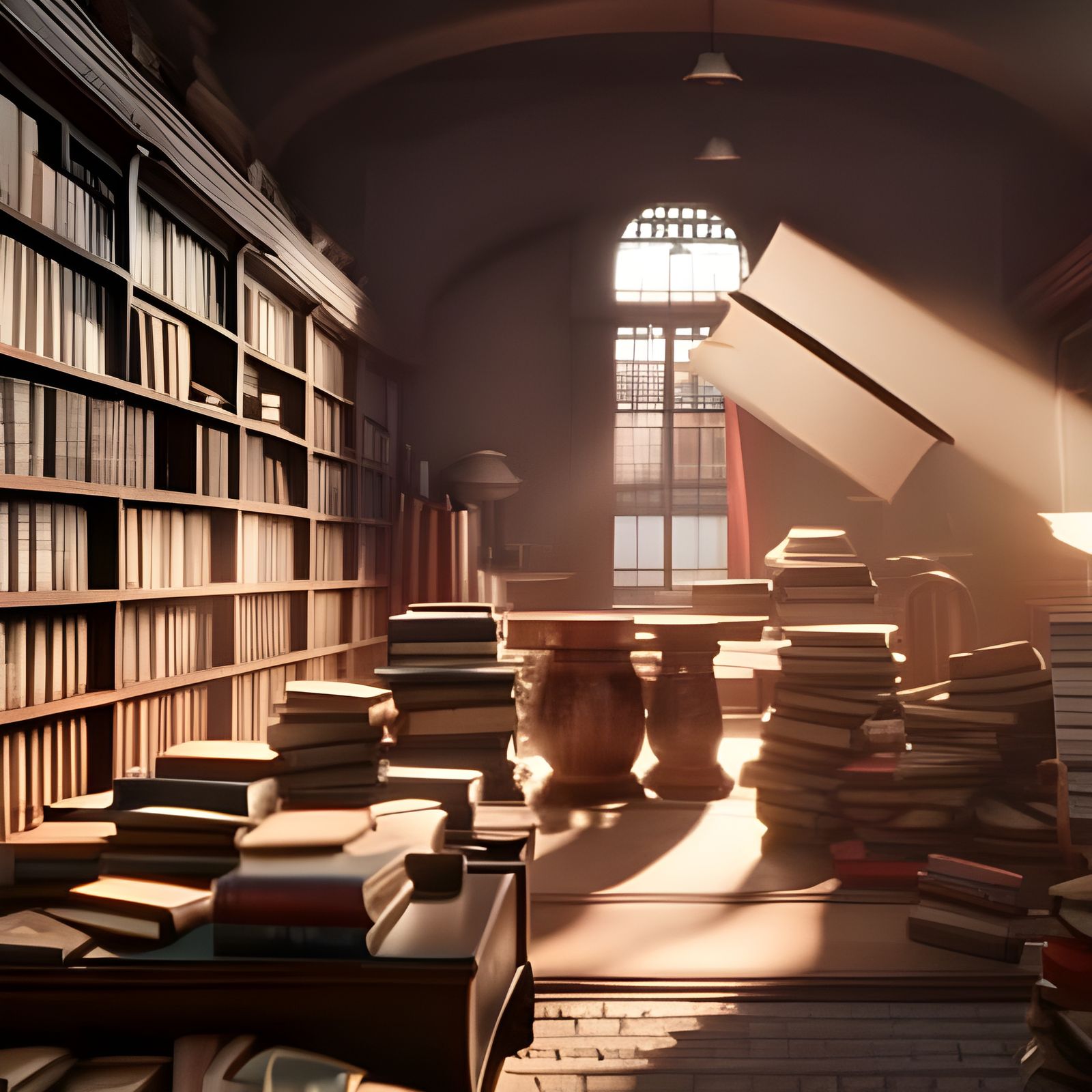 Cozy 19th Century Bookstore in Detailed Matte Painting