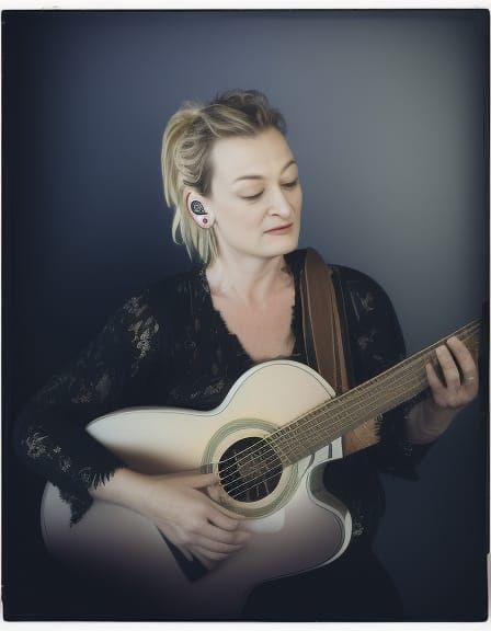 Jane Siberry playing guitar
