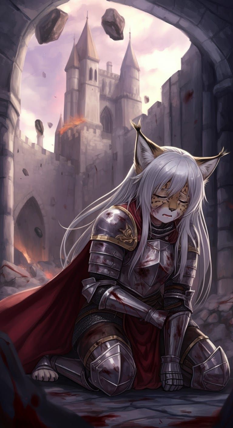 Castle Ruins in Hyperrealistic Anime Style