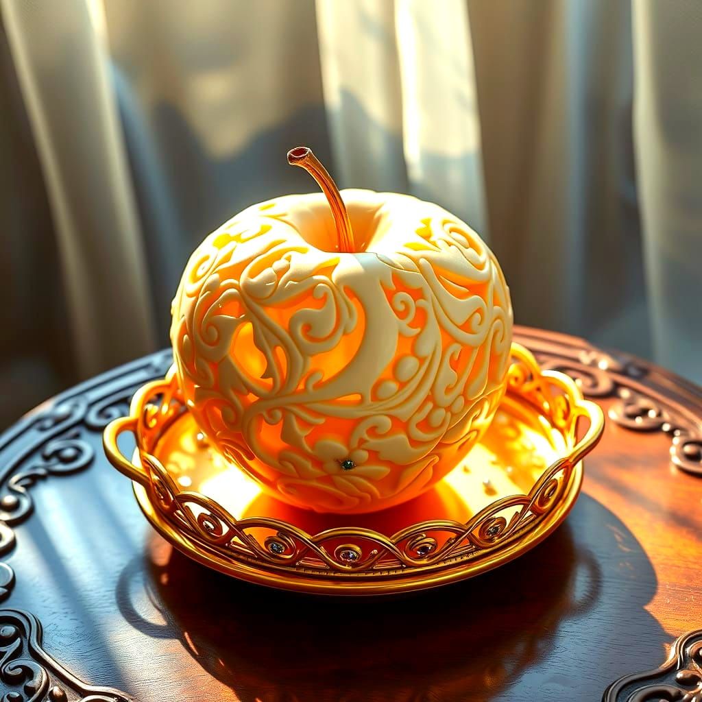 Ultra-Detailed Photorealistic Apple Masterpiece in Celtic St...