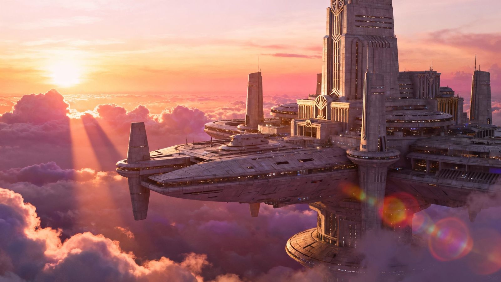 Breathtaking Sky City at Sunset