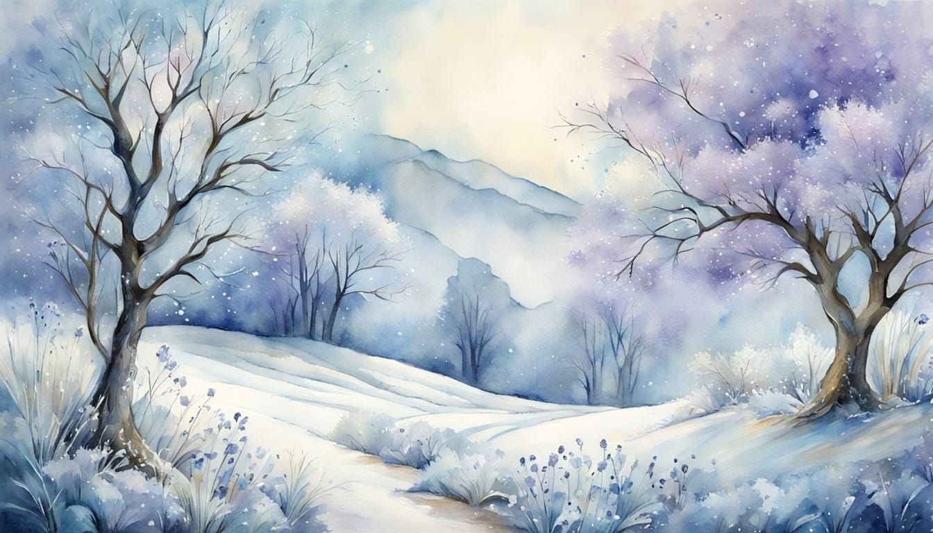 Winter's Gentle Whispers in Watercolor