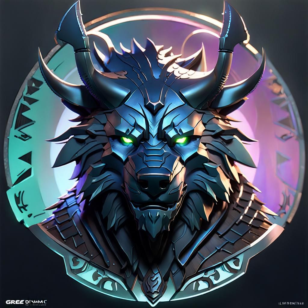 Iron Wolf Portrait in Hyperdetailed 3D Digital Art