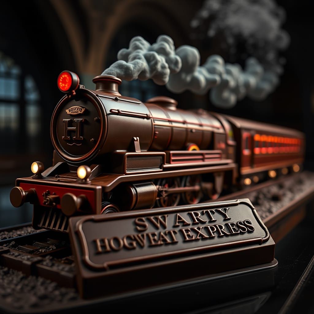 Hyperrealistic Chocolate Hogwarts Express Sculpture