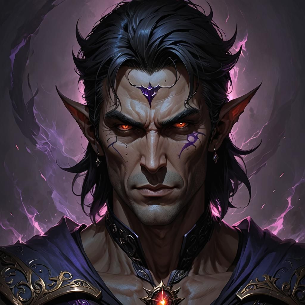 Evil Shadow Sorcerer in Gothic Fantasy Style